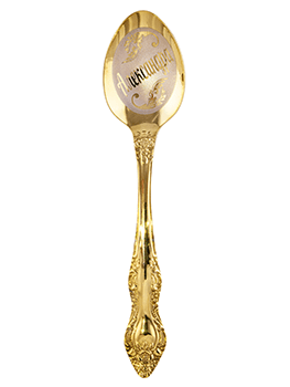 Ложка чайная Павлово серии М3 с полной позолотой и гравировкий