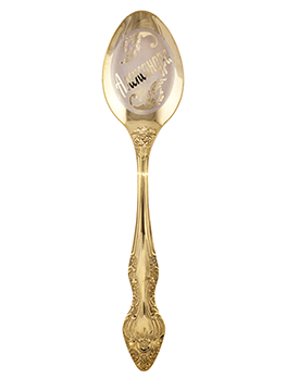Ложка столовая Павлово серии М3 с полной позолотой и гравировкой