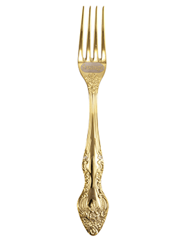 Вилка Павлово серии М3 с полной позолотой и гравировкой